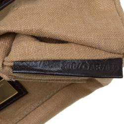 Pre Owned Fendi Tobacco Zucca Canvas Small Oyster Hobo