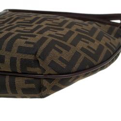 Pre Owned Fendi Tobacco Zucca Canvas Small Oyster Hobo