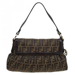 Pre Owned Fendi Tobacco Zucca Canvas Small Chef Shoulder Bag