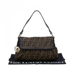 Pre Owned Fendi Tobacco Zucca Canvas Small Chef Shoulder Bag
