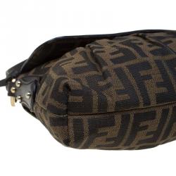 Pre Owned Fendi Tobacco Zucca Canvas Small Chef Shoulder Bag