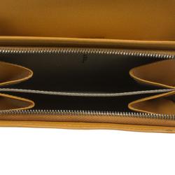Pre Owned Fendi Orange Zucchino Canvas Flap Wallet