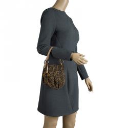 Pre Owned Fendi Tobacco Zucca Canvas Mini Chef Bag