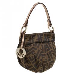 Pre Owned Fendi Tobacco Zucca Canvas Mini Chef Bag