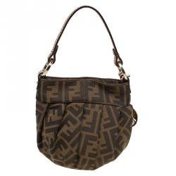 Pre Owned Fendi Tobacco Zucca Canvas Mini Chef Bag