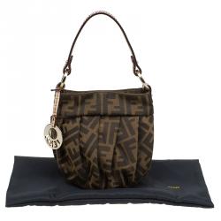 Pre Owned Fendi Tobacco Zucca Canvas Mini Chef Bag