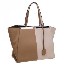 Pre Owned Fendi Bi Color Leather Large 3Jours Tote