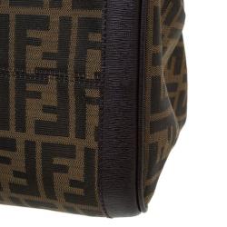 Pre Owned Fendi Tobacco Zucca Canvas Shopping Tote
