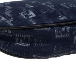 Pre Owned Fendi Blue Zucchino Fabric Hobo