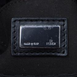 Pre Owned Fendi Black Zucchino Canvas Mini Mama Baguette Bag