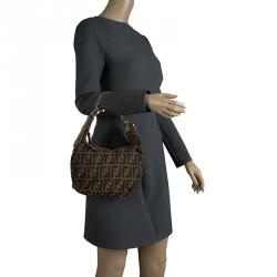 Pre Owned Fendi Tobacco Zucca Canvas Chef Chain Hobo