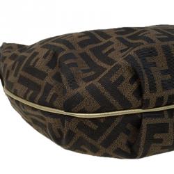 Pre Owned Fendi Tobacco Zucca Canvas Chef Chain Hobo