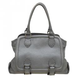 Pre Owned Fendi Grey Selleria Leather Tote