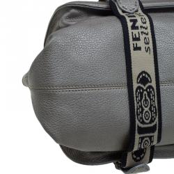 Pre Owned Fendi Grey Selleria Leather Tote