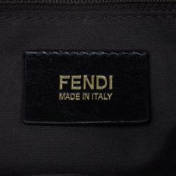 Pre Owned Fendi Black Zucca Fabric Mia Shoulder Bag