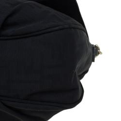 Pre Owned Fendi Black Zucca Fabric Mia Shoulder Bag