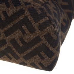 Fendi Tobacco Zucca Canvas Large Convertible Baguette Shoulder Bag