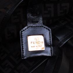 Pre Owned Fendi Choco Brown Zucchino Canvas Small Roll Tote