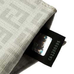 Pre Owned Fendi Grey Zucchino Coated Canvas Compact Wallet