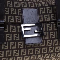 Pre Owned Fendi Brown Zucchino Canvas Large Mama Satchel