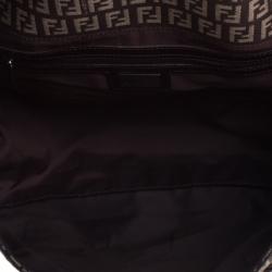 Pre Owned Fendi Brown Zucchino Canvas Large Mama Satchel
