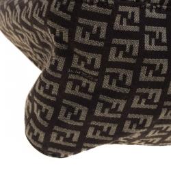 Pre Owned Fendi Brown Zucchino Canvas Large Mama Satchel