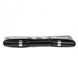 Pre Owned Fendi Black Patent Leather Crossword Clutch