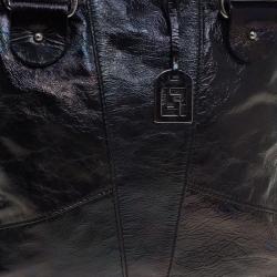 Pre Owned Fendi Black Holographic Patent Leather Tote