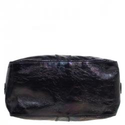 Pre Owned Fendi Black Holographic Patent Leather Tote