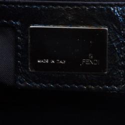 Pre Owned Fendi Black Holographic Patent Leather Tote