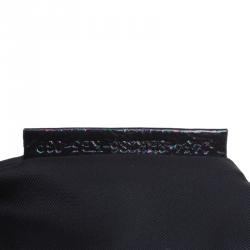 Pre Owned Fendi Black Holographic Patent Leather Tote