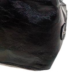 Pre Owned Fendi Black Holographic Patent Leather Tote