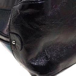 Pre Owned Fendi Black Holographic Patent Leather Tote