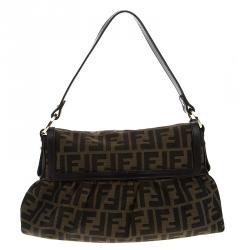 Pre Owned Fendi Tobacco Zucca Canvas Small Chef Shoulder Bag