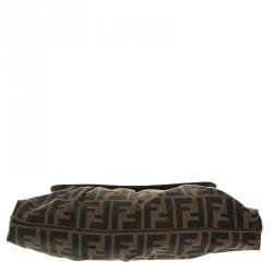 Pre Owned Fendi Tobacco Zucca Canvas Small Chef Shoulder Bag