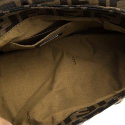 Pre Owned Fendi Tobacco Zucca Canvas Small Chef Shoulder Bag