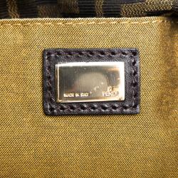 Pre Owned Fendi Tobacco Zucca Canvas Small Chef Shoulder Bag