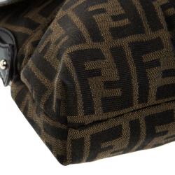 Pre Owned Fendi Tobacco Zucca Canvas Small Chef Shoulder Bag