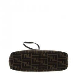 Pre Owned Fendi Tobacco Zucca Canvas Bauletto Hobo
