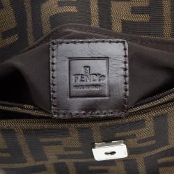 Pre Owned Fendi Tobacco Zucca Canvas Bauletto Hobo