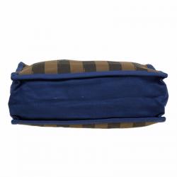 Pre Owned Fendi Tobacco Canvas Pequin Shopper Tote