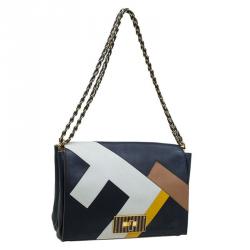 Pre Owned Fendi Black Leather Large 3D Claudia Shoulder Bag