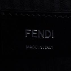 Pre Owned Fendi Dark Grey Textured Leather Small Demi Jour Shoulder Bag