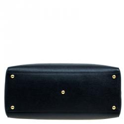 Pre Owned Fendi Black Saffiano Leather 2Jours Tote
