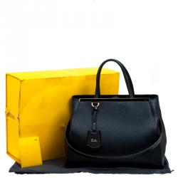 Pre Owned Fendi Black Saffiano Leather 2Jours Tote
