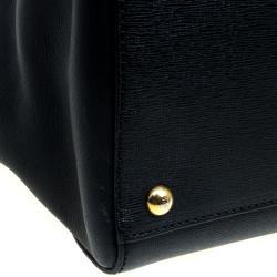 Pre Owned Fendi Black Saffiano Leather 2Jours Tote