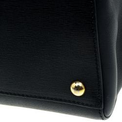 Pre Owned Fendi Black Saffiano Leather 2Jours Tote