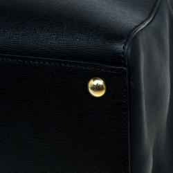 Pre Owned Fendi Black Saffiano Leather 2Jours Tote