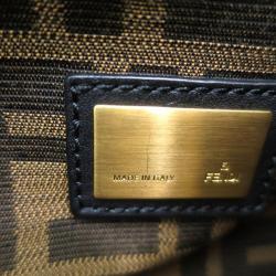 Pre Owned Fendi Dark Grey Leather Large Peekaboo Tote