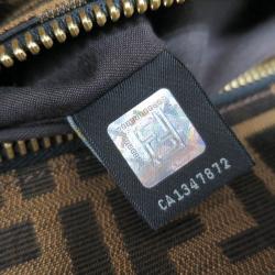 Pre Owned Fendi Dark Grey Leather Large Peekaboo Tote